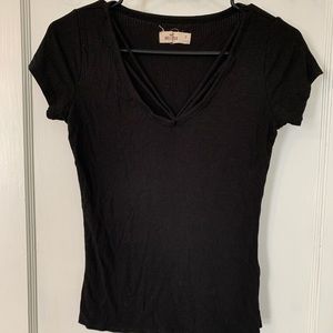 Strappy V Neck T shirt